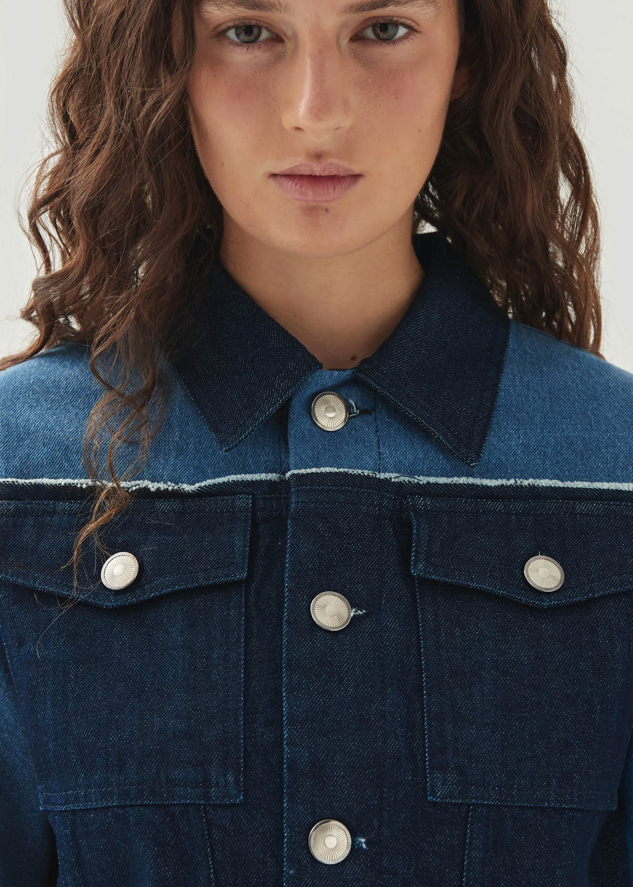 Sand Bicolor Indigo Denim Jacket