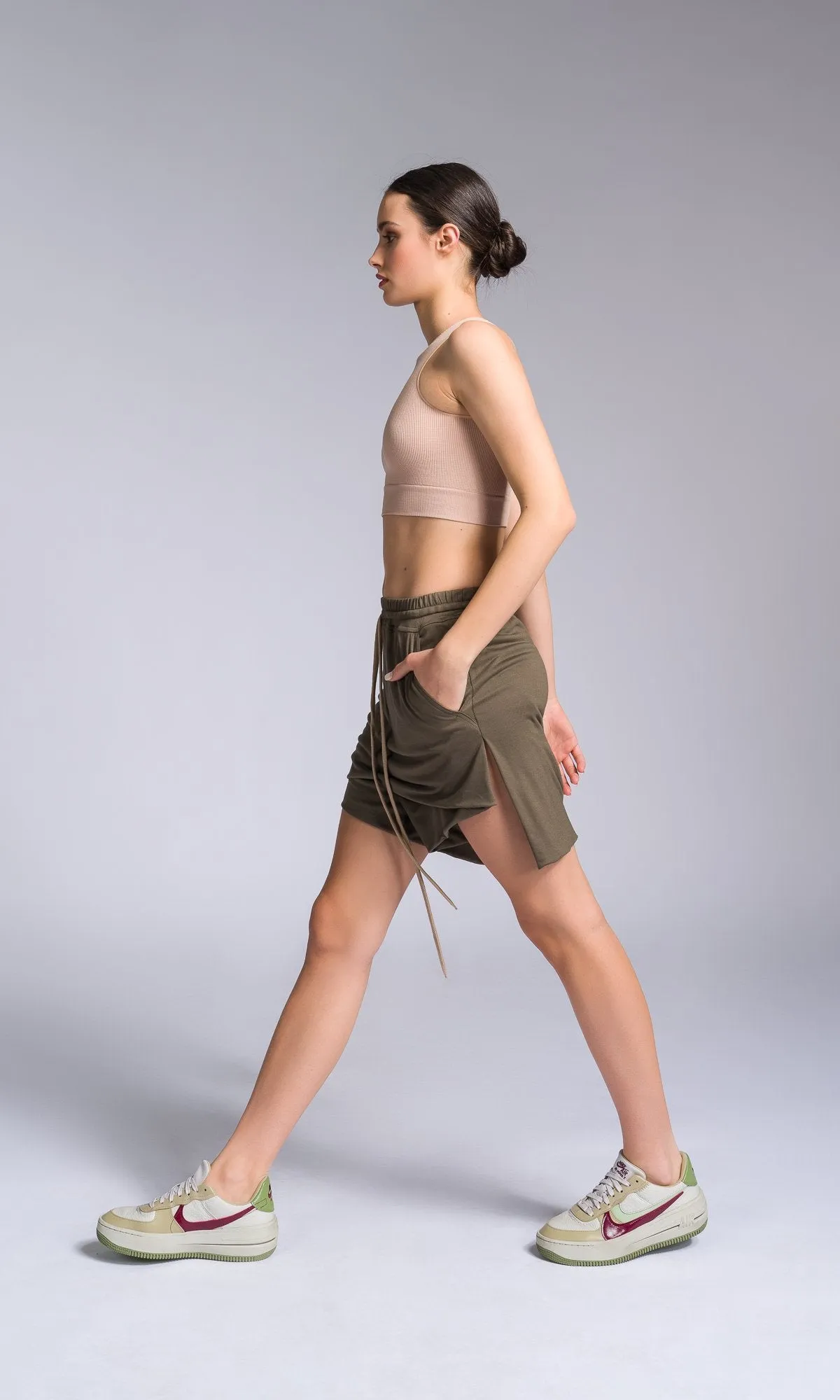 Shorts with Skirt Overlay