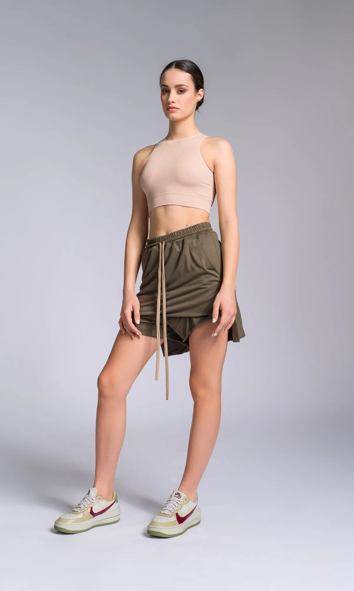 Shorts with Skirt Overlay