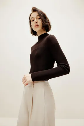 Silky Wool Mock Neck Sweater