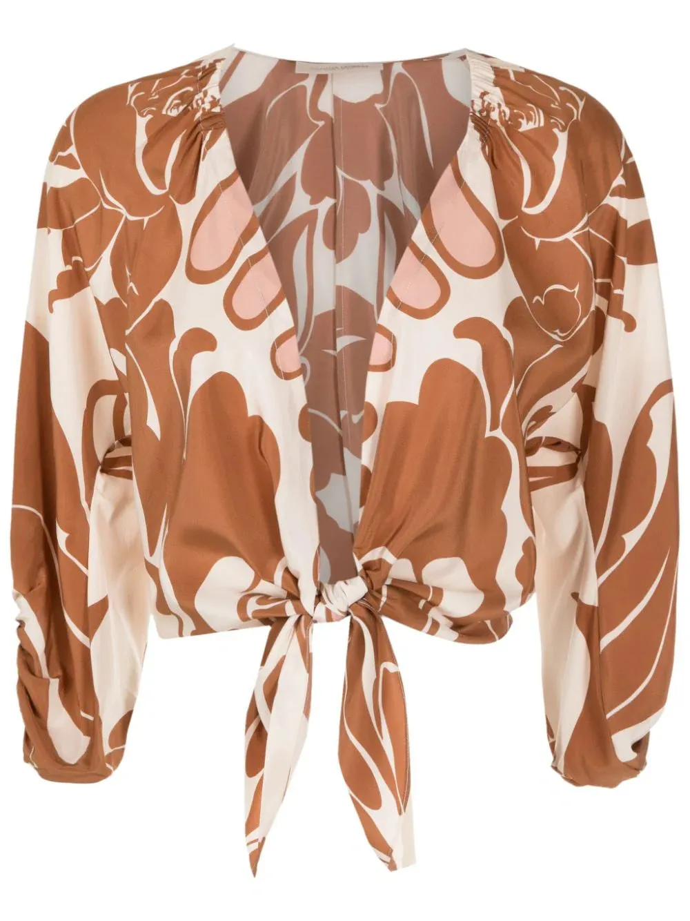 Spray Of Flower Voluminous Sleeves Shirt