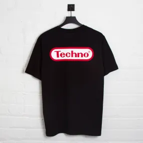 Super Techno Back Print - Tshirt - Black