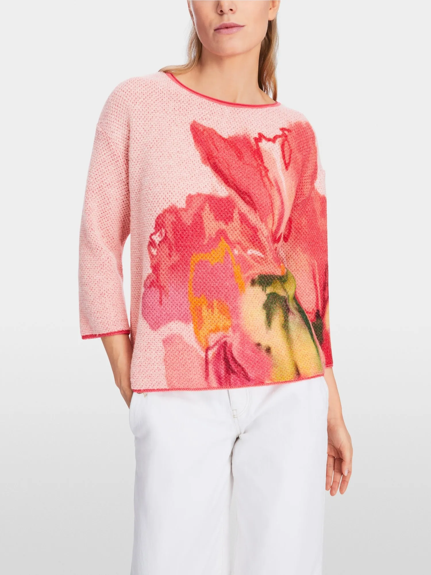 Sweater - Coral/Print