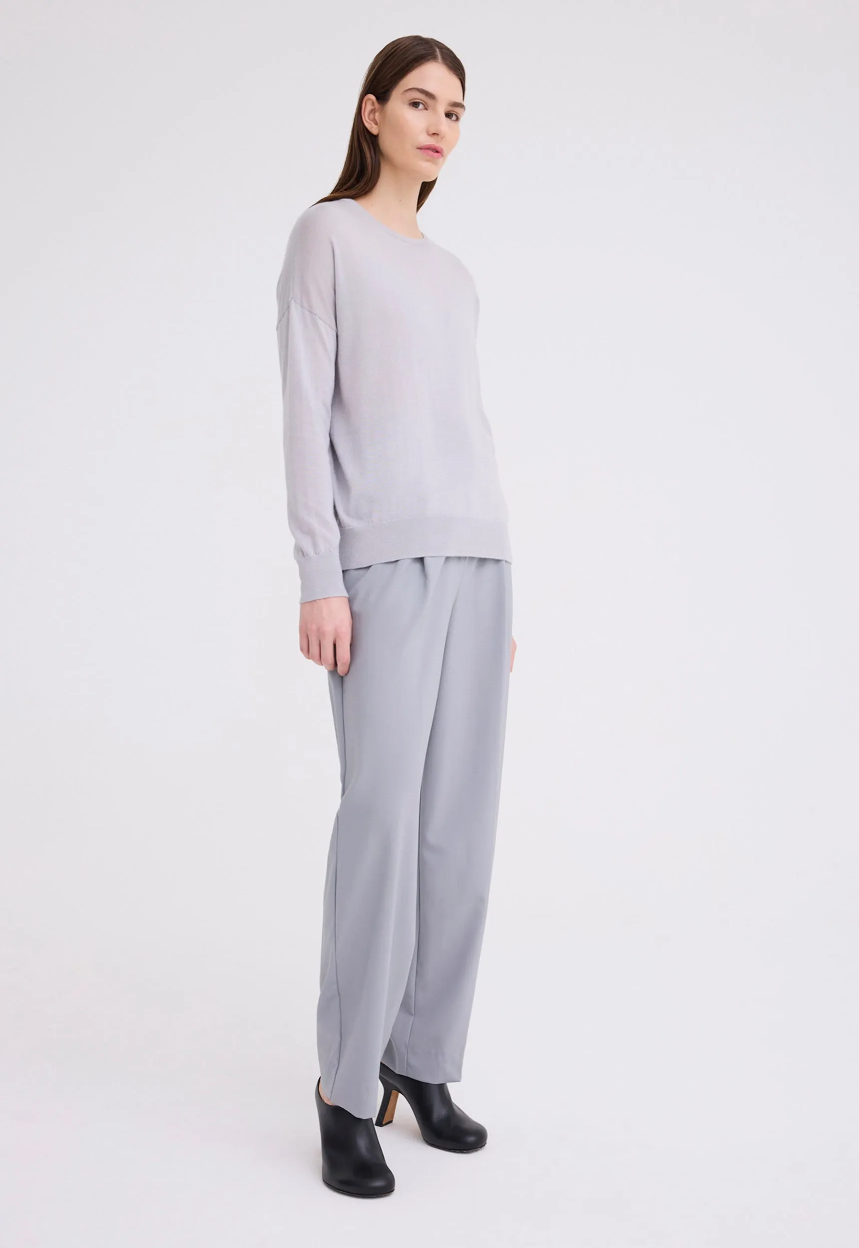 Tod Silk Cashmere Sweater - Frost Grey