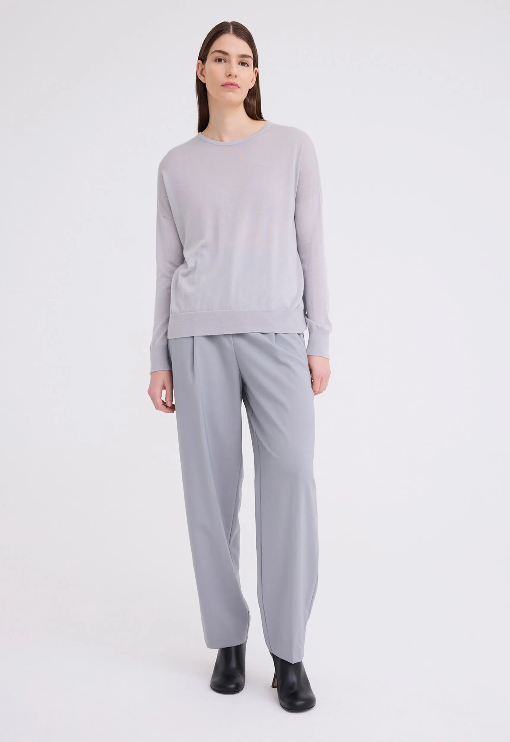 Tod Silk Cashmere Sweater - Frost Grey