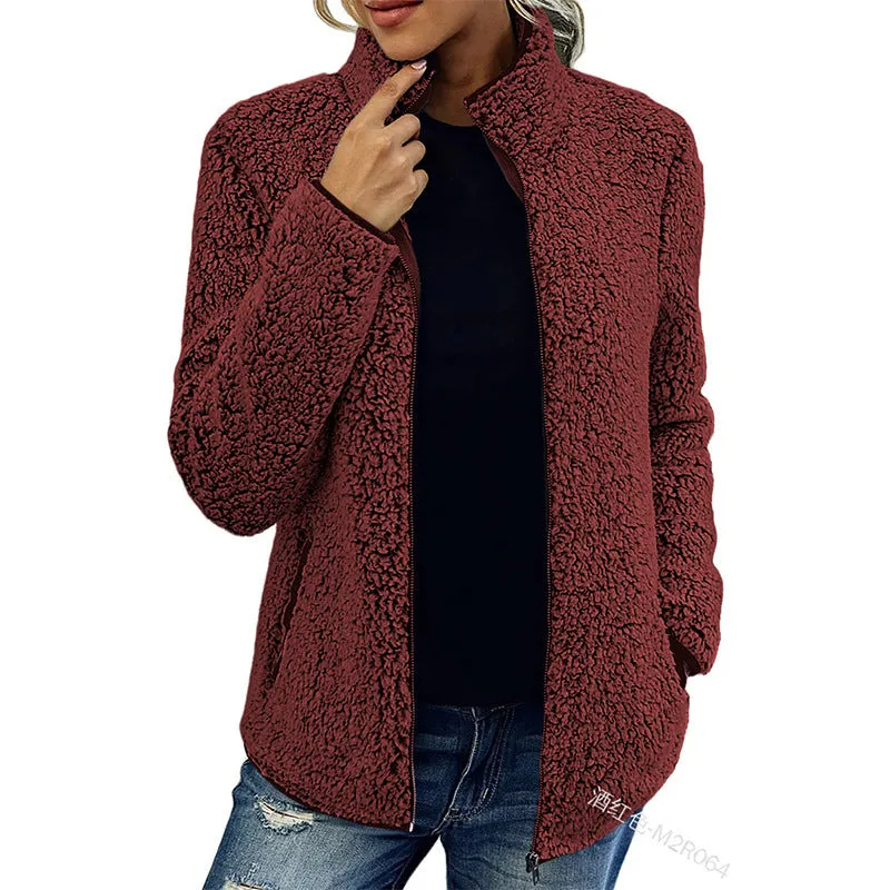 Top Sweater Women's Casual Bubble Velvet Coat - PLEASE ORDER SIZE BASED ON SIZE CHART - SIZE MAY DIFFER FROM USUAL