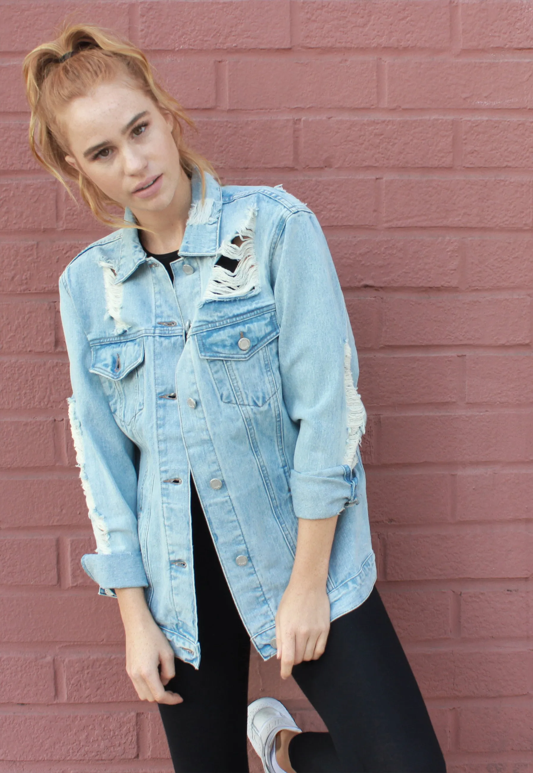 Total Destruction Oversized Denim Jacket