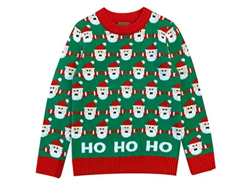 Tstars Cute Santa Claus Ugly Christmas Sweater Ho Ho Holiday Boys Girls Toddler Sweater 4T Multicolor