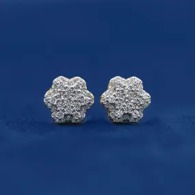 Two Layer Flower Set Stud Earrings