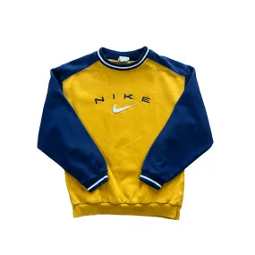 Vintage 90s Navy Blue   Yellow Nike Sweatshirt - Recommended Size - Small