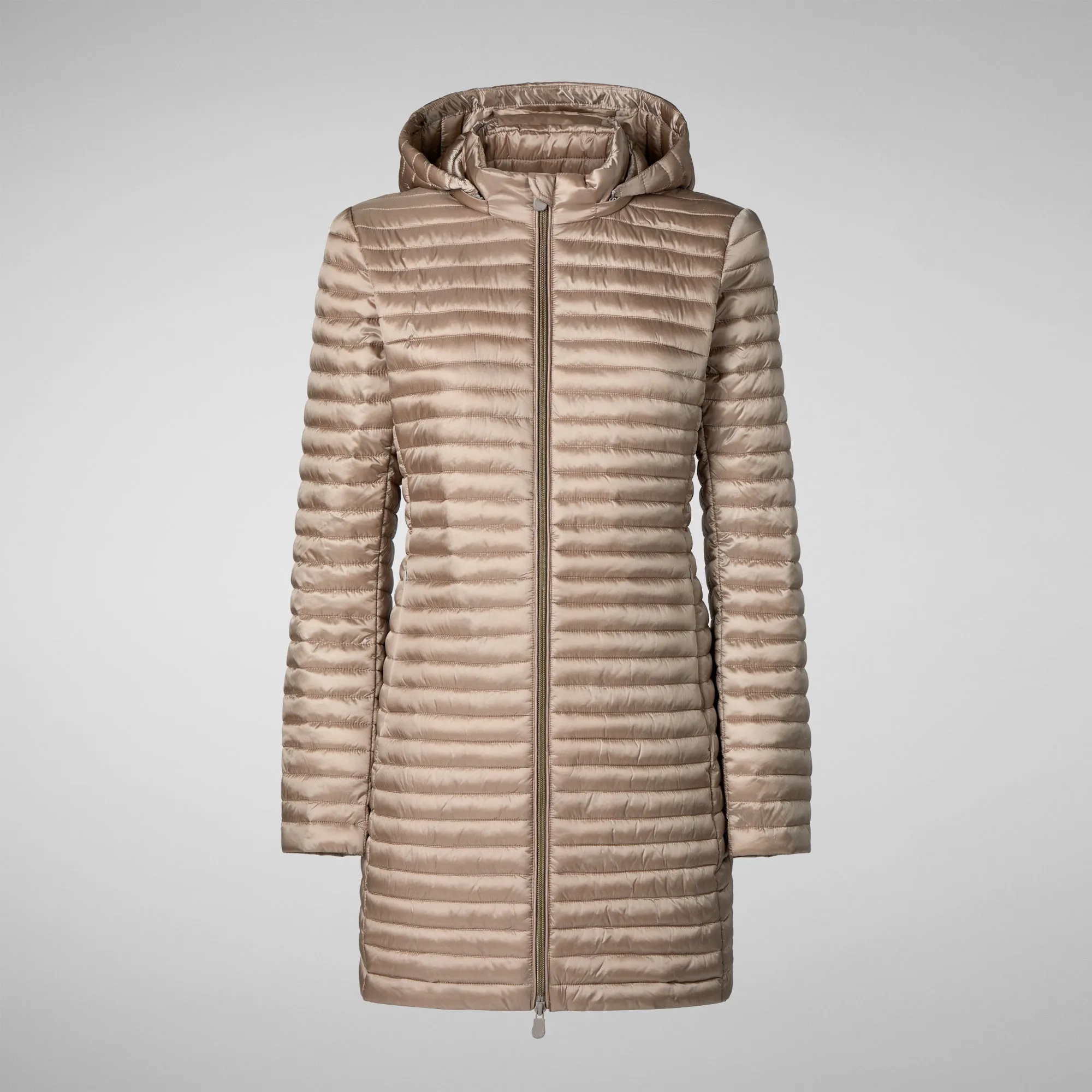 Woman's animal free puffer Megs in pearl grey