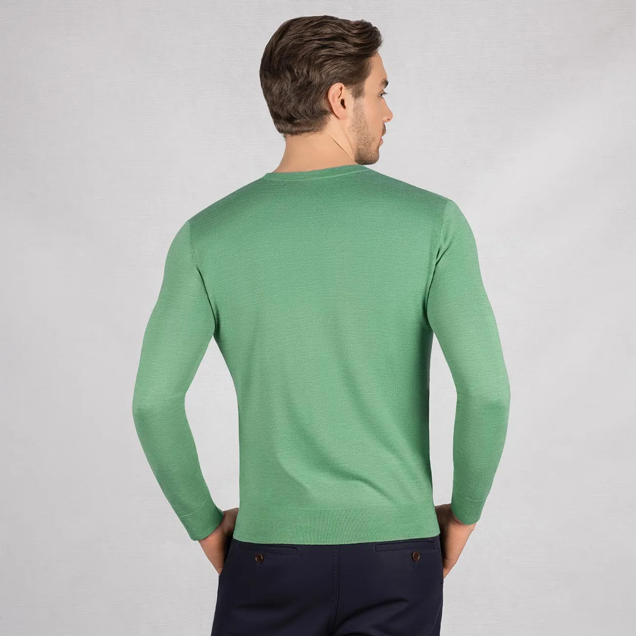 Wool Pullover Light Round Neck Men