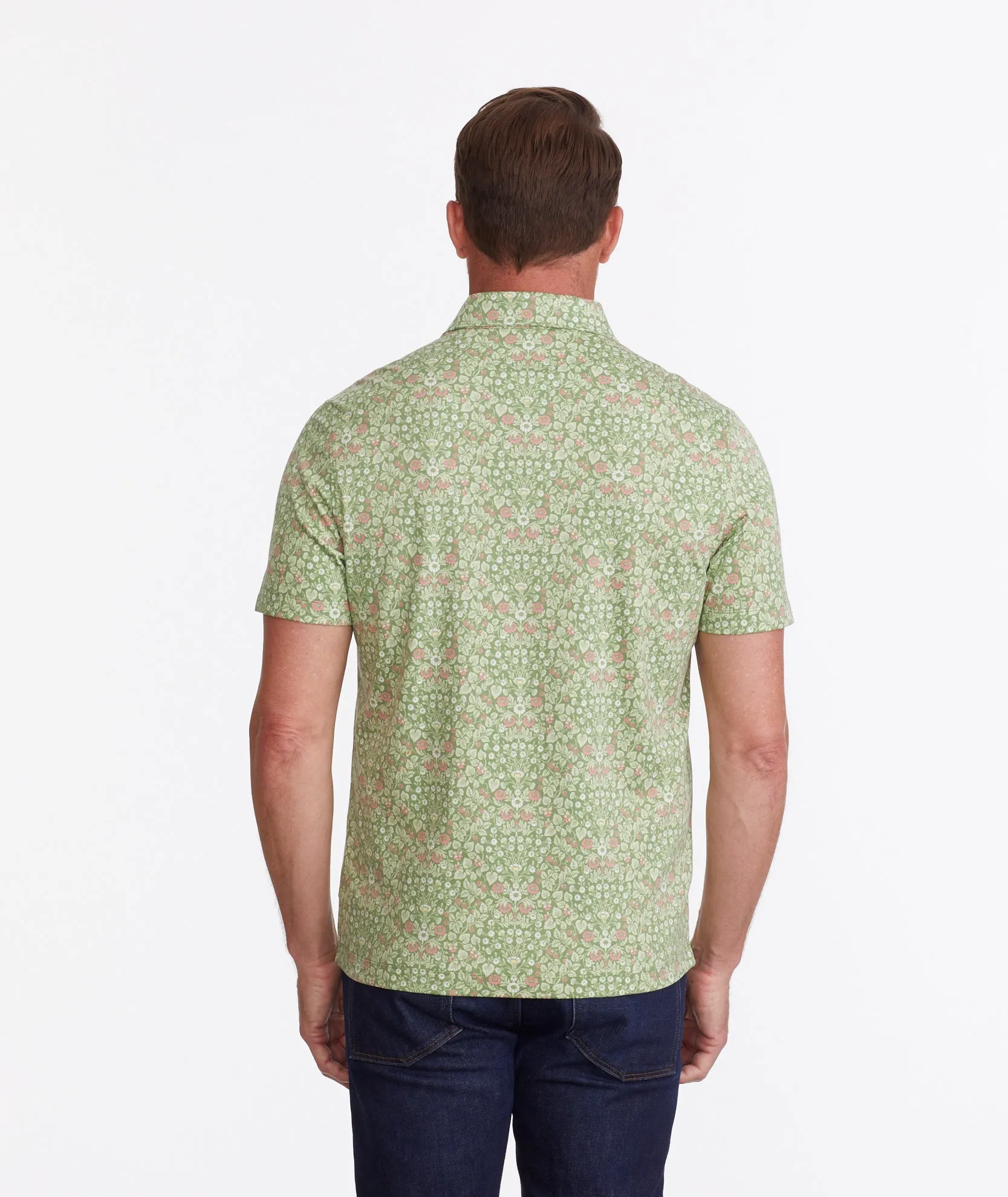 Wrinkle-Free Polo With Floral Print - FINAL SALE