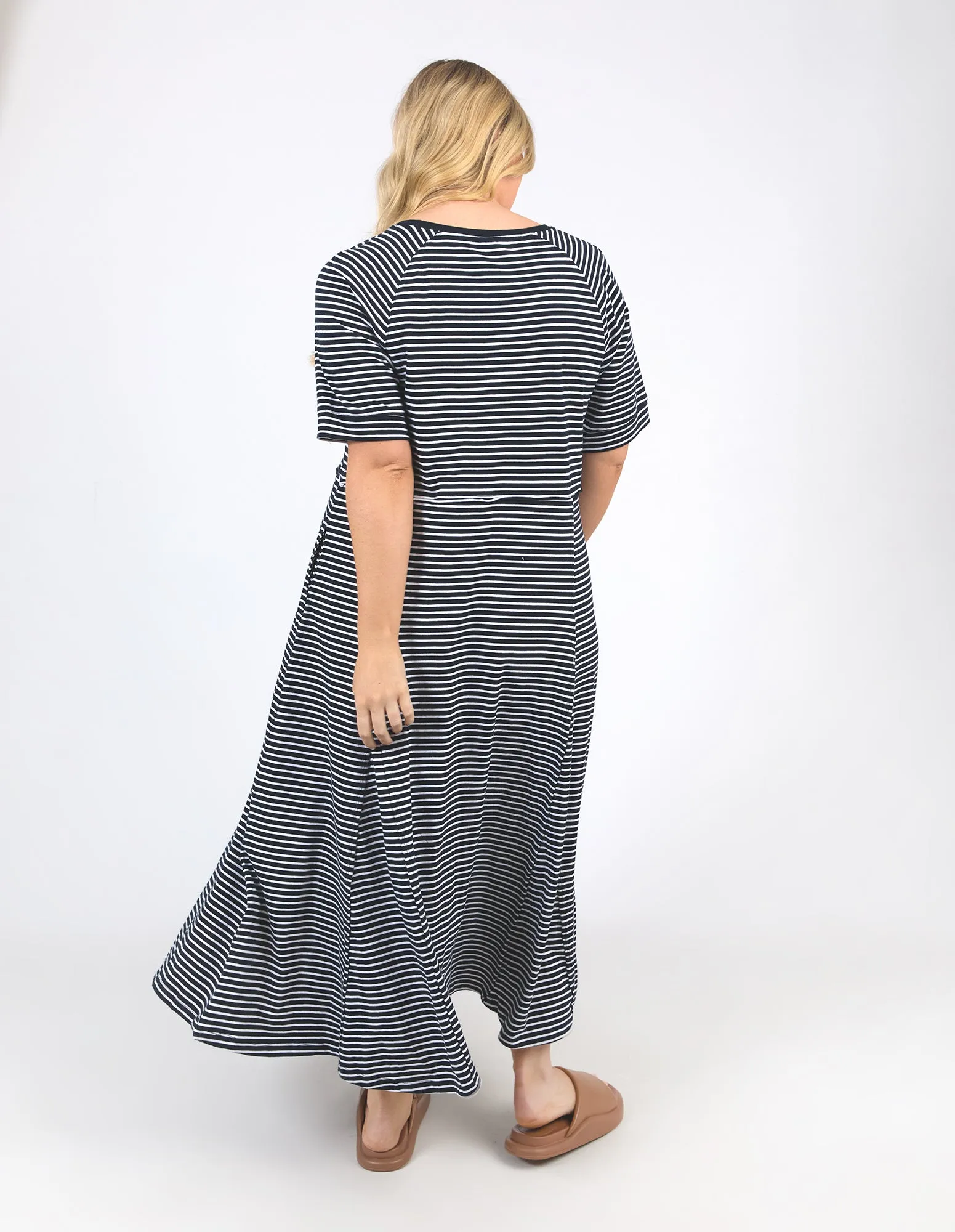 York Midi Dress Stripe Navy/White Stripe